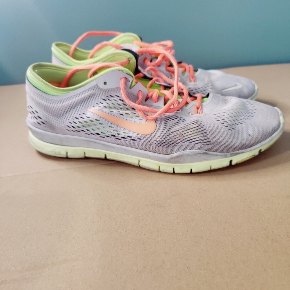 Nike Free 5.0 TR Fit 4 Womens Running Shoes Size 10 Grey Neon Yellow